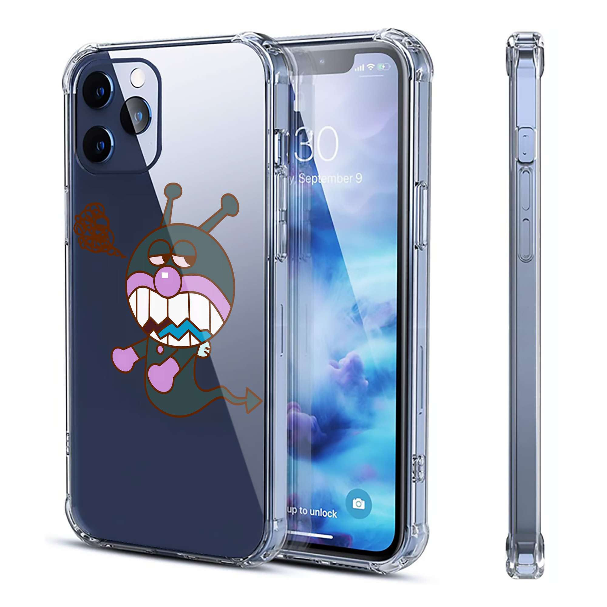 （画像用） アンパンマン Anpanman 【iPhone 12シリーズ対応】透明スマホケース（クリアソフトケース）
